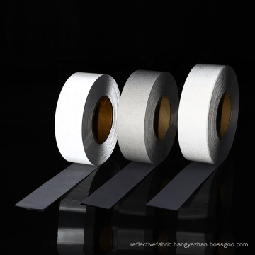 High visibility retro-reflective silver fabric roll strip